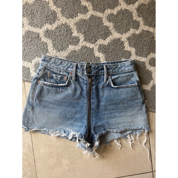GRLFRND Pants - GRLFRND Zip Front Denim Shorts – Light Wash Distressed Cutoffs